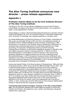 The Alan Turing Institute announces new director