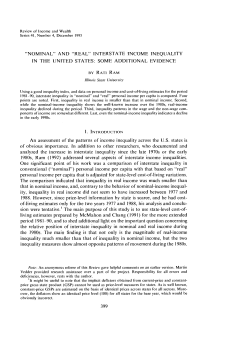 "NOMINAL" AND "REAL" INTERSTATE INCOME INEQUALITY IN
