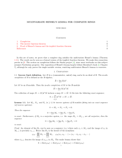 MULTIVARIATE HENSEL`S LEMMA FOR COMPLETE RINGS