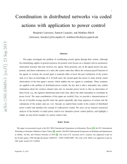 Coordination in distributed networks via coded actions with