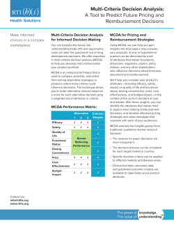 Multi-Criteria Decision Analysis