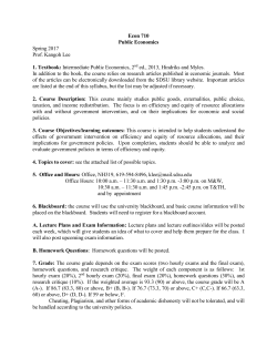 Econ 710 Public Economics Spring 2017 Prof. Kangoh Lee 1