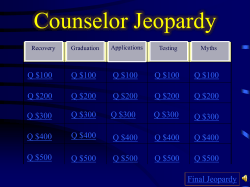 Jeopardy - Thornton Township High Schools District 205