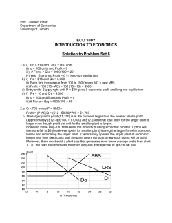 ECO 100Y INTRODUCTION TO ECONOMICS