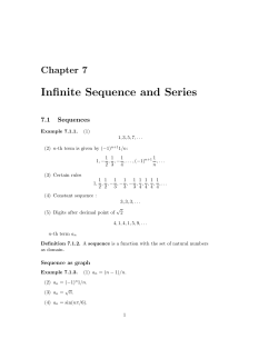 Infinite Sequence and Series
