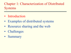 Characterization of Distributed Systems