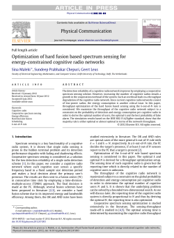 Optimization of hard fusion based spectrum sensing for energy