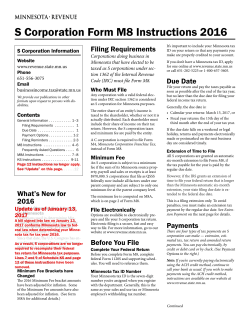S Corporation Form M8 Instructions 2016