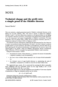 Technical change and the profit rate: a simple