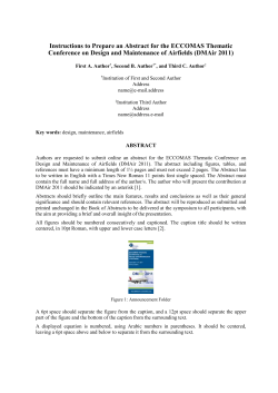 Abstract Template ECCOMAS-ECSSM-2006