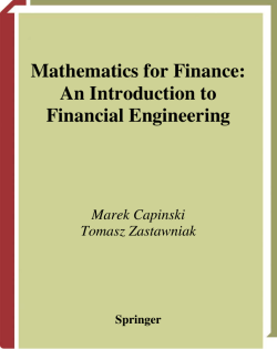 Mathematics for Finance: An Introduction to Financial Engineering