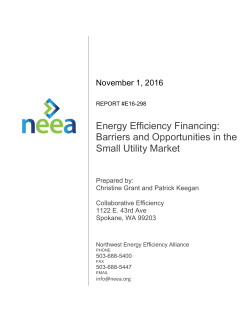 Energy Efficiency Financing - Northwest Energy Efficiency Alliance