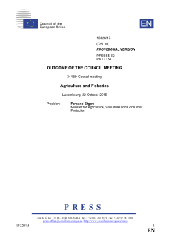 Outcome of the Council meeting - Council of the European Union