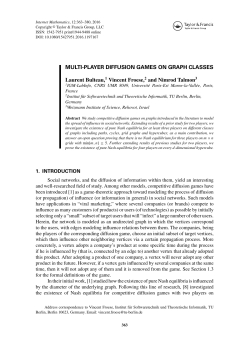 MULTI-PLAYER DIFFUSION GAMES ON GRAPH CLASSES