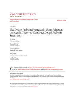 The Design Problem Framework: Using Adaption
