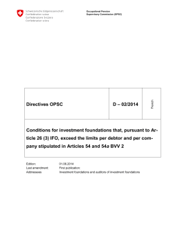 02/2014 Conditions for investment foundations that, pursuant to Ar