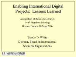 Enabling International Digital Projects: Lessons Learned