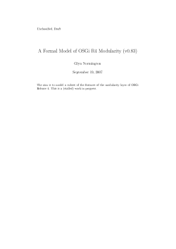 A Formal Model of OSGi R4 Modularity (v0.83)