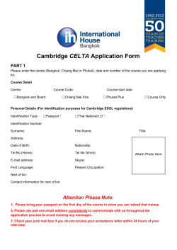 CELTA Application - International House Bangkok