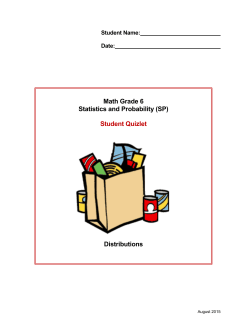 Math Grade 6 Statistics and Probability (SP) Student Quizlet