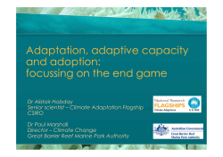 Adaptation, adaptive capacity and adoption: focussing on the end