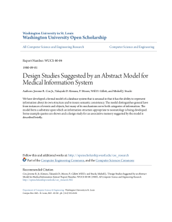 Design Studies Suggested by an Abstract Model for Medical
