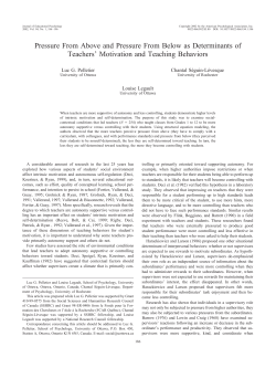 Pressure From Above and Pressure From Below as Determinants of