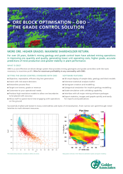 ORE BLOCK OPTIMISATION – OBO – THE GRADE CONTROL