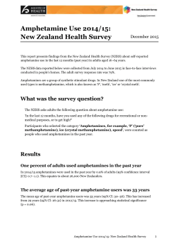 Amphetamine Use 2o14/15: New Zealand Health