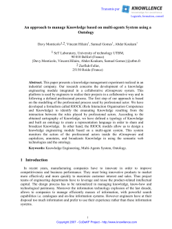 An approach to manage Knowledge based on multi