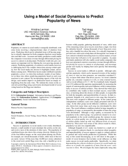 Using a Model of Social Dynamics to Predict Popularity of News