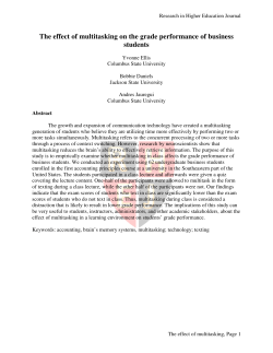 The effect of multitasking on the grade performance of business
