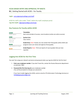 acsis grade entry and approval tip sheets