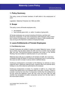 Maternity Leave Policy