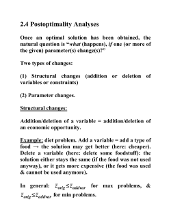 02.4 Postoptimality Analyses