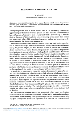THE DIAMETER-REDSHIFT RELATION Among the possible tests of