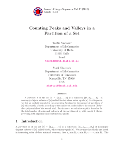 Counting Peaks and Valleys in a Partition of a Set