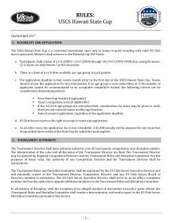 RULES: USCS Hawaii State Cup