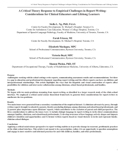 A Critical Theory Response to Empirical Challenges in Report