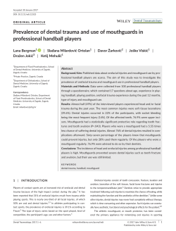 Prevalence of dental trauma and use of mouthguards in professional