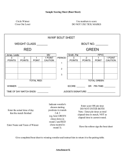 Sample Scoring Sheet (Bout Sheet)