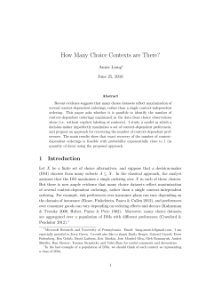 How Many Choice Contexts are There?