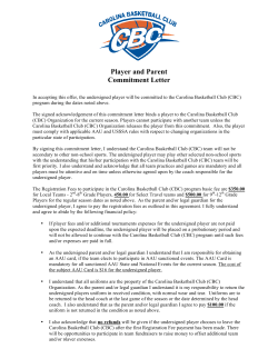 Player and Parent Commitment Letter