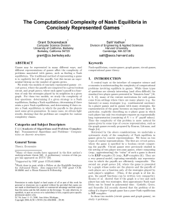 The Computational Complexity of Nash Equilibria in Concisely