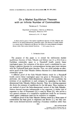 On a Market Equilibrium Theorem with an Infinite Number of
