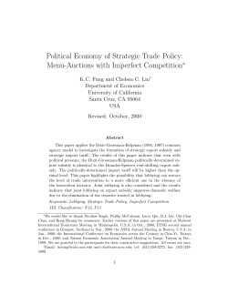 Political Economy of Strategic Trade Policy