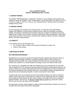 FULL CONTEST RULES Eastlink &ldquo;SIM Replacement&rdquo; Contest 1