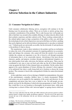 Adverse Selection in the Culture Industries