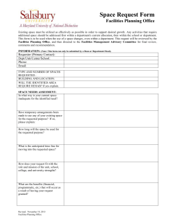 Space Request Form - Salisbury University