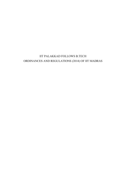IIT PALAKKAD FOLLOWS B.TECH ORDINANCES AND